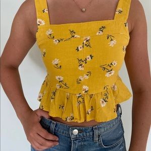 Pacsun Crop Tank Top with Flowers